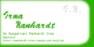 irma manhardt business card